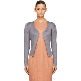 PLEATS PLEASE ISSEY MIYAKE PLEATS PLEASE ISSEY MIYAKE Gray Basics Cardigan