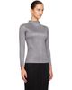 PLEATS PLEASE ISSEY MIYAKE PLEATS PLEASE ISSEY MIYAKE Gray Basics Turtleneck Top - 2