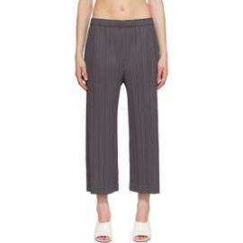 PLEATS PLEASE ISSEY MIYAKE PLEATS PLEASE ISSEY MIYAKE Gray Opaque Trousers