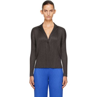 PLEATS PLEASE ISSEY MIYAKE PLEATS PLEASE ISSEY MIYAKE Gray Pleats Jacket Blazer