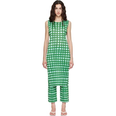 PLEATS PLEASE ISSEY MIYAKE PLEATS PLEASE ISSEY MIYAKE Green Basket Midi Dress