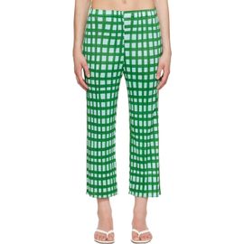 PLEATS PLEASE ISSEY MIYAKE PLEATS PLEASE ISSEY MIYAKE Green Basket Trousers