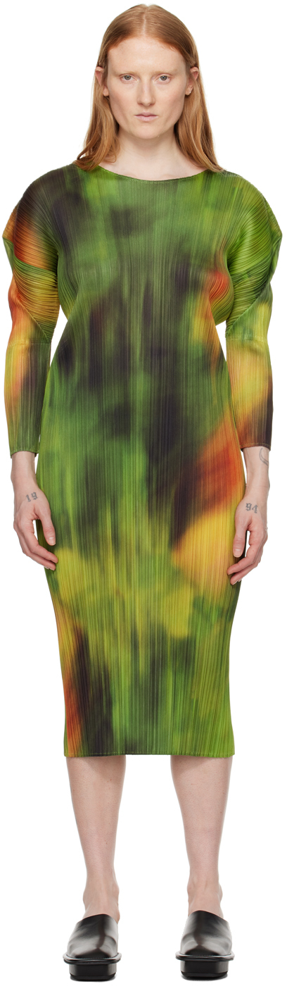 pleats please green dress Pleats Please Issey Miyake Montly Colors November Dress in Sage Green