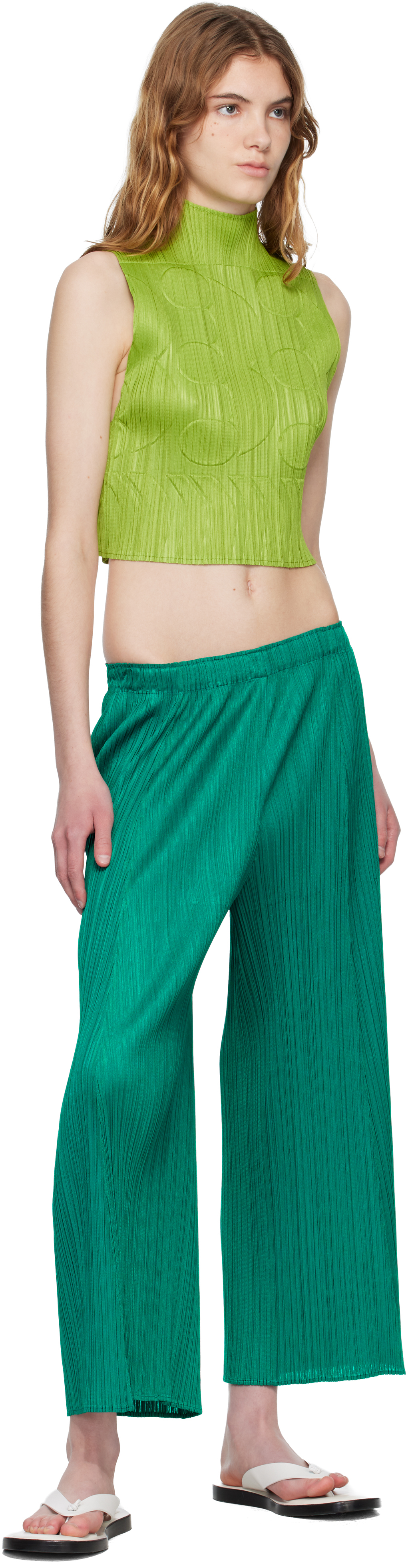 PLEATS PLEASE ISSEY MIYAKE - Green Tune Top