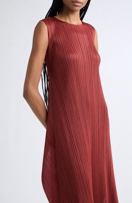 Pleats Please Issey Miyake Pleats Please Issey Miyake Monthly Colors September Pleated Sleeveless Midi Dress