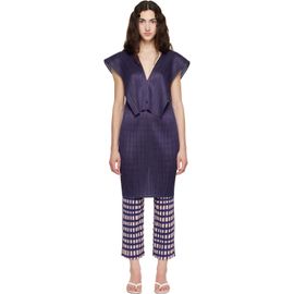 PLEATS PLEASE ISSEY MIYAKE PLEATS PLEASE ISSEY MIYAKE Navy Lucid Pleats Top