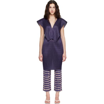 PLEATS PLEASE ISSEY MIYAKE PLEATS PLEASE ISSEY MIYAKE Navy Lucid Pleats Top