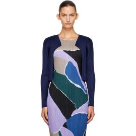 PLEATS PLEASE ISSEY MIYAKE PLEATS PLEASE ISSEY MIYAKE Navy Monthly Colors September Cardigan