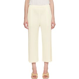 PLEATS PLEASE ISSEY MIYAKE PLEATS PLEASE ISSEY MIYAKE Off-White Opaque Trousers