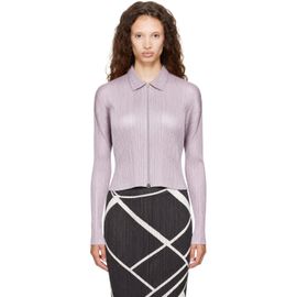 PLEATS PLEASE ISSEY MIYAKE PLEATS PLEASE ISSEY MIYAKE Purple Monthly Colors August Cardigan