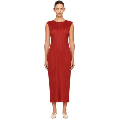 PLEATS PLEASE ISSEY MIYAKE PLEATS PLEASE ISSEY MIYAKE Red Monthly Colors September Midi Dress