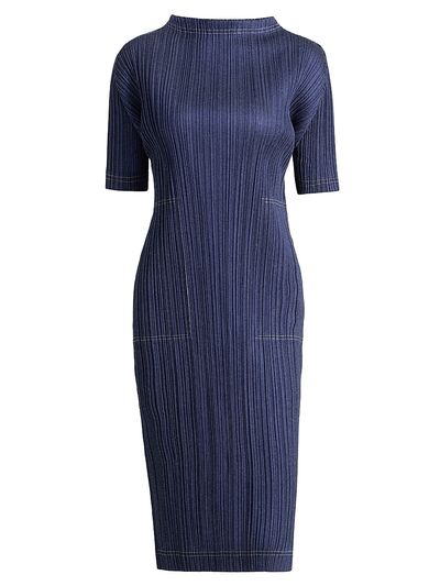 pleats please dress chic Pleats Please Issey Miyake Pointe Pleated Maxi Dress