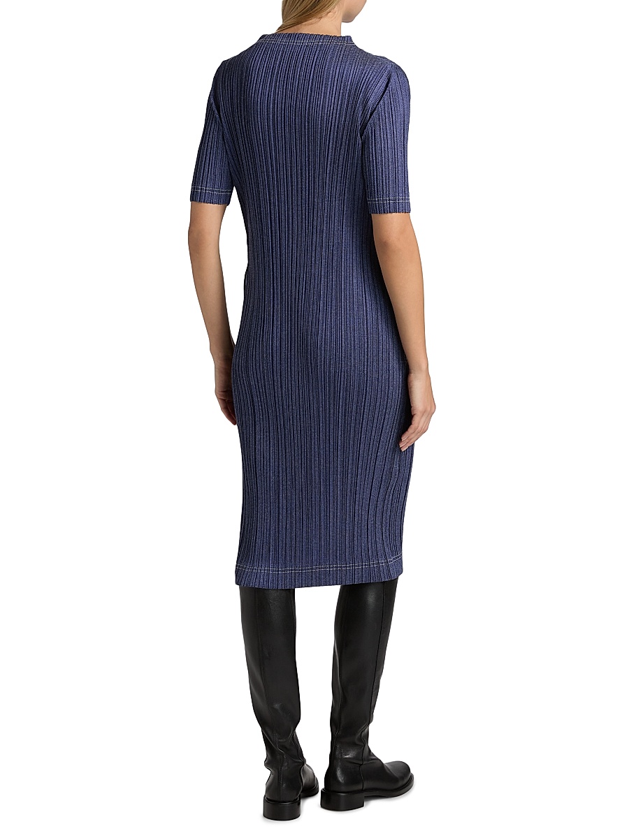 Pleats Please Issey Miyake - Women's Cotton Denim Midi-Dress