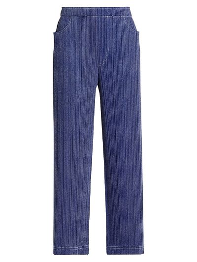 Pleats Please Issey Miyake Women's Denim-Look Plissé Pants