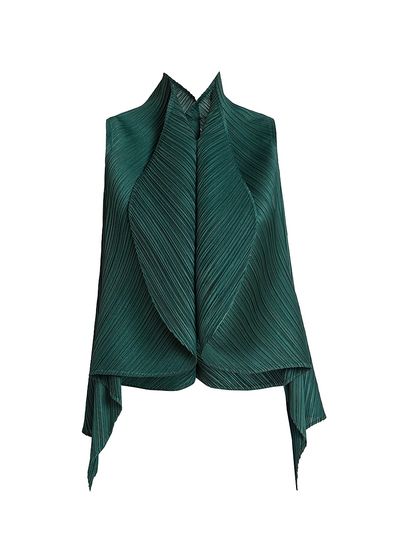 Pleats Please Issey Miyake Women's Leaf Plissé Sleeveless Top
