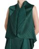 Pleats Please Issey Miyake Women's Leaf Plissé Sleeveless Top - 6