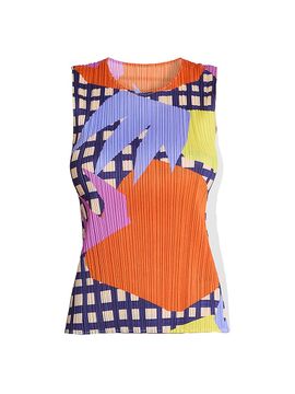 Pleats Please Issey Miyake Women's Market Printed Pleated Top