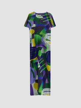 Pleats Please Issey Miyake Women's Playground Pleated Abstract Midi-Dress
