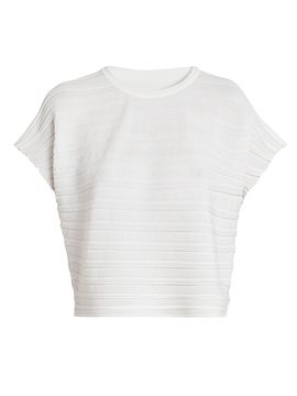 Pleats Please Issey Miyake Women's Step Knit Cotton-Blend Top
