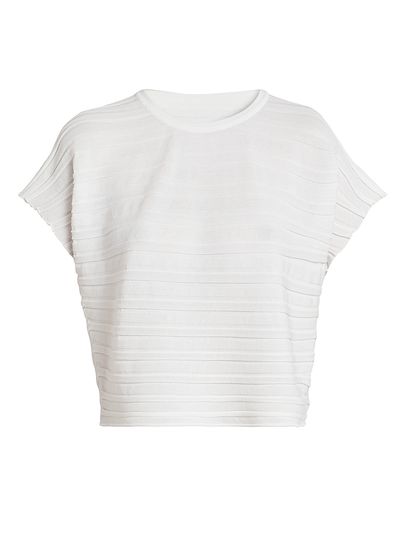 Pleats Please Issey Miyake Women's Step Knit Cotton-Blend Top