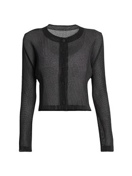 Pleats Please Issey Miyake Women's Tatami April Open-Knit Cardigan