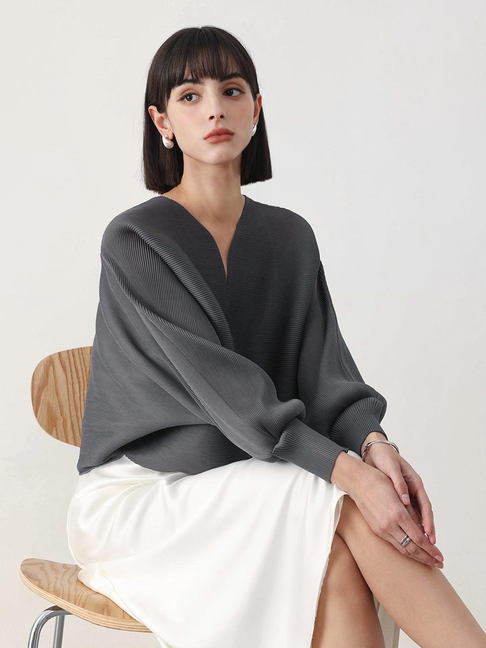 PLEATSMOOD Ray Pleated Cardigan Blazer