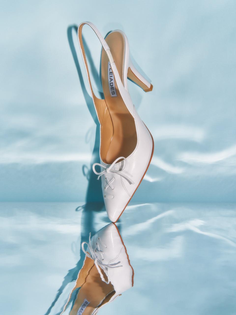 pleiades BLAIR 90 Slingback - White Ribbons