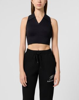 PLEIN SPORT PLEIN SPORT Polo Neck Cropped Top Ps Women
