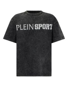 PLEIN SPORT PLEIN SPORT Washed Round Neck T-Shirt Crackle Scratch Men