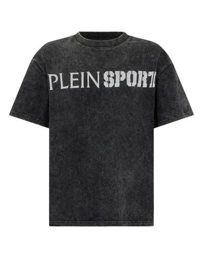 PLEIN SPORT PLEIN SPORT Washed Round Neck T-Shirt Crackle Scratch Men