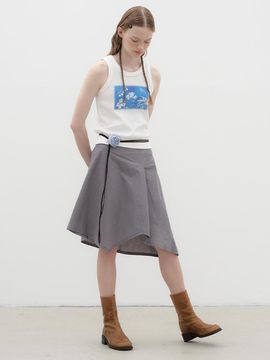 poev Asymmetric Skirt - Grey