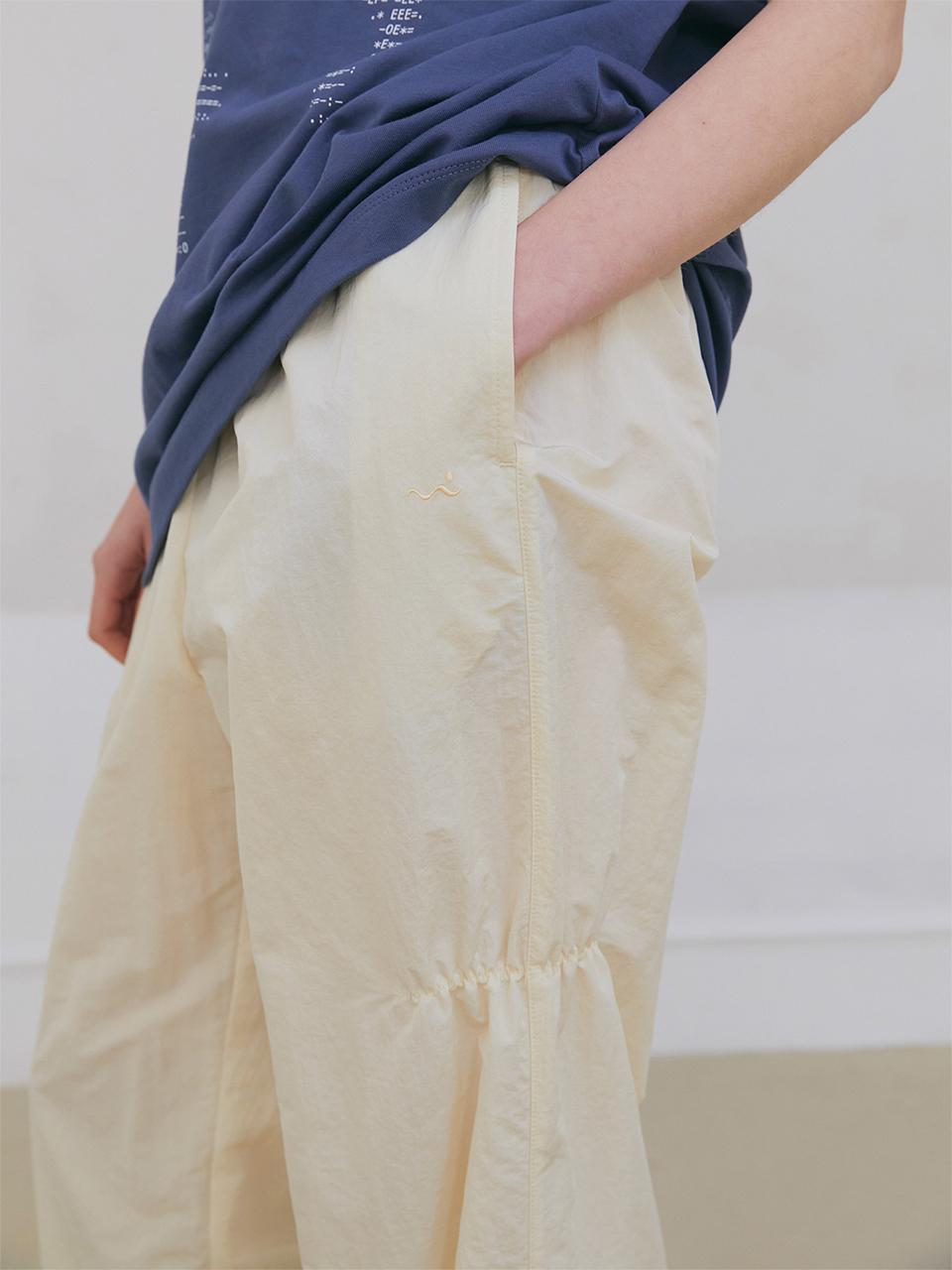 poev Shirred Nylon Straight Pants