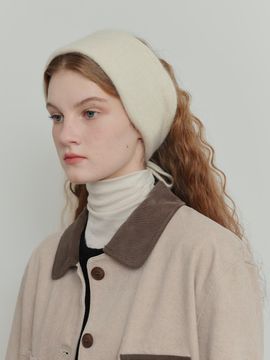 poev Two - way Knitted Hair Band - beige