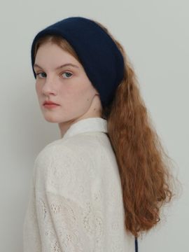 poev Two - way Knitted Hair Band - Navy