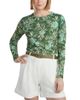 Point Point Embroidered Bird Print Top - 1