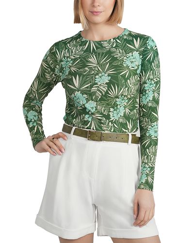 Point Point Embroidered Bird Print Top