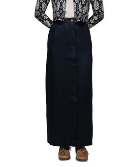 Point Point Linen Sheath Skirt