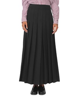 Point Point Pleated Front Maxi Skirt