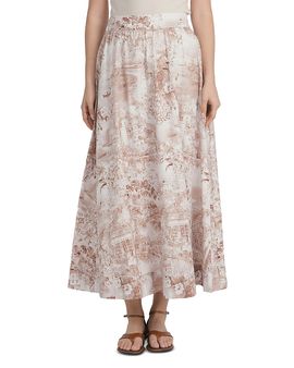 Point Point Printed Maxi Skirt