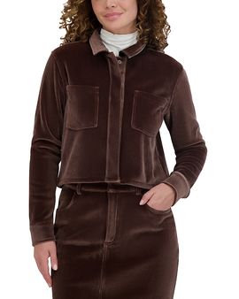 Point Point Rib Knit Velour Jacket