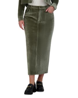 Point Point Rib Knit Velour Skirt