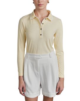 Point Point Ribbed Polo Top