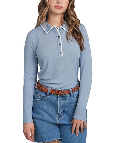 Point Point Ribbed Polo Top