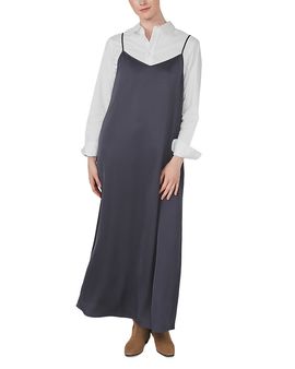 Point Point Satin A Line Maxi Slip Dress