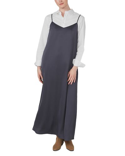 Point Point Satin A Line Maxi Slip Dress