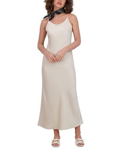 Point Point Satin Straight Slip Dress
