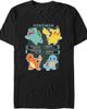 POKEMON Men's Pokemon Starters Grid Pokedex T-Shirt - 1
