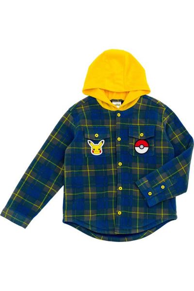 POKEMON POKEMON Pikachu Hooded Fleece Shacket