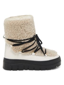 Pollini Women's Ice Cracker 55MM Shearling-Trimmed Leather Ankle Boots
