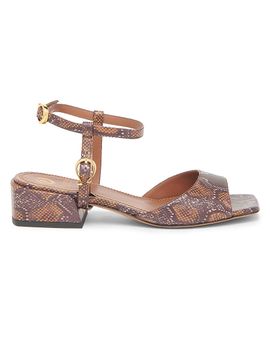 Pollini Women's Muse 35MM Snake-Embossed Leather Sandals